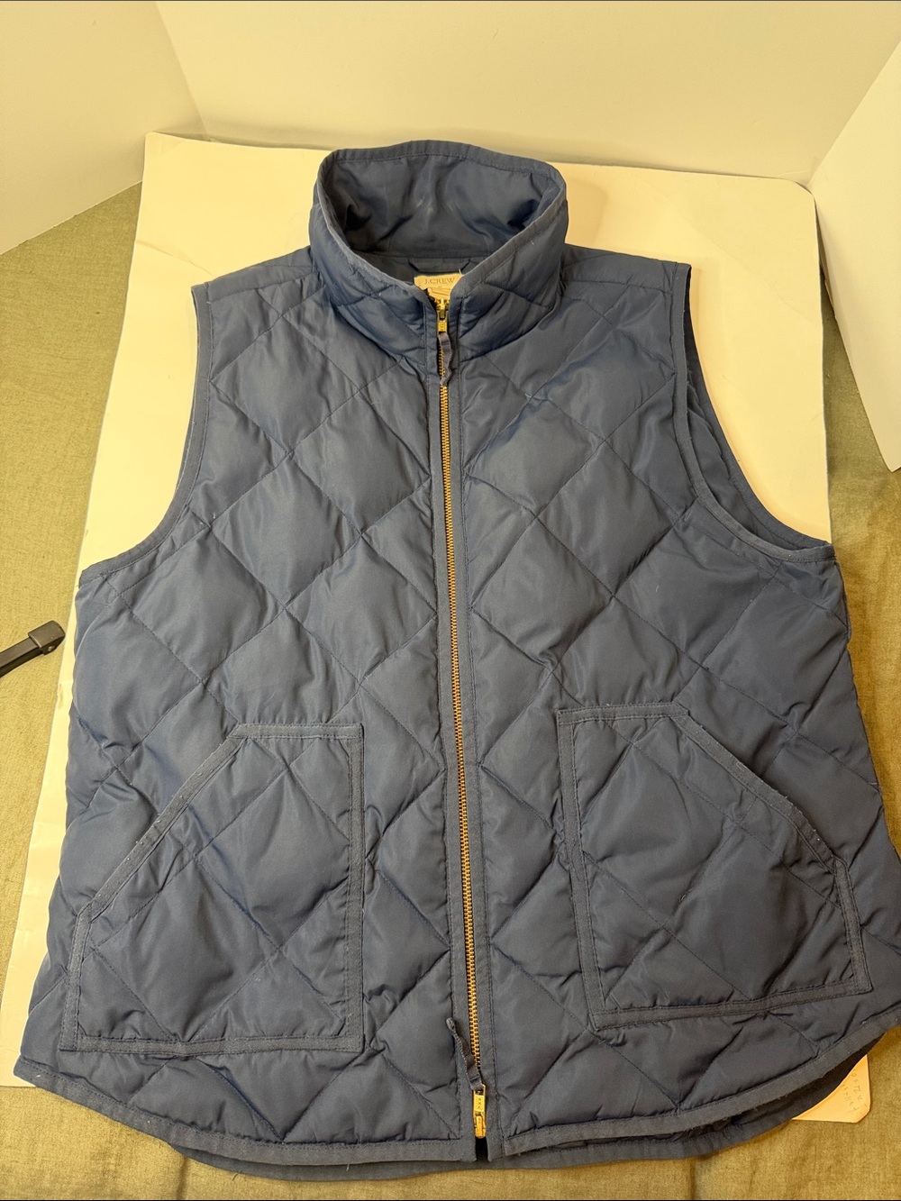 J Crew, women’s Size XL - Quilted Sleeveless Puffer Vest - Navy